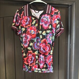 Johnny Was Multicolor Floral Short Sleeve Tee